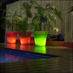 Pots lumineux bord piscine