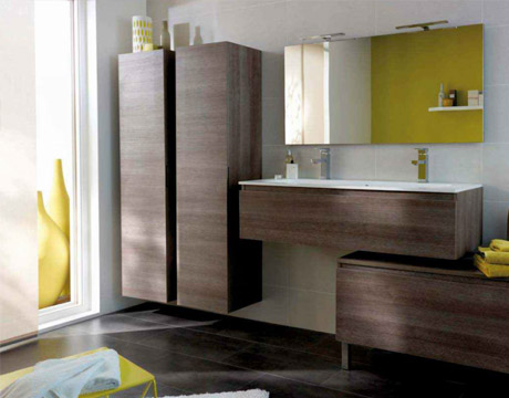 Meuble salle de bains Lapeyre Evasion bois brun