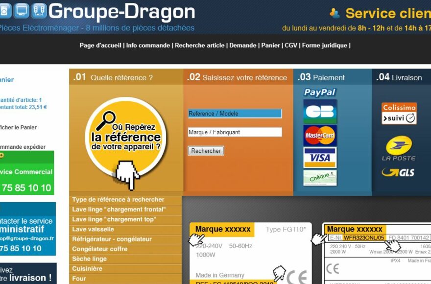 vente pièces détachées électroménager