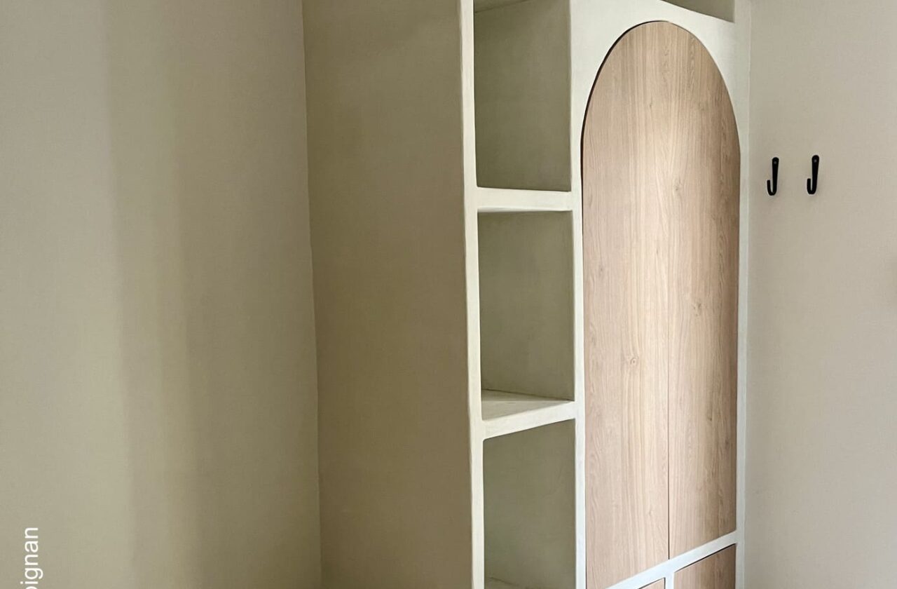 Fabriquer meuble d’entrée béton cellulaire