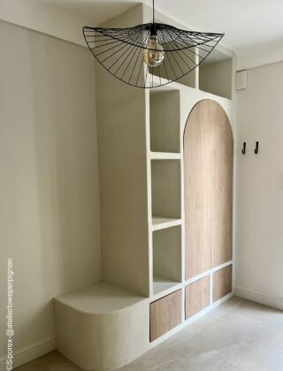 Fabriquer meuble d’entrée béton cellulaire