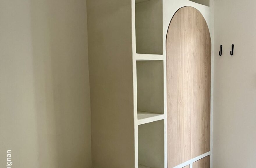 Fabriquer meuble d’entrée béton cellulaire