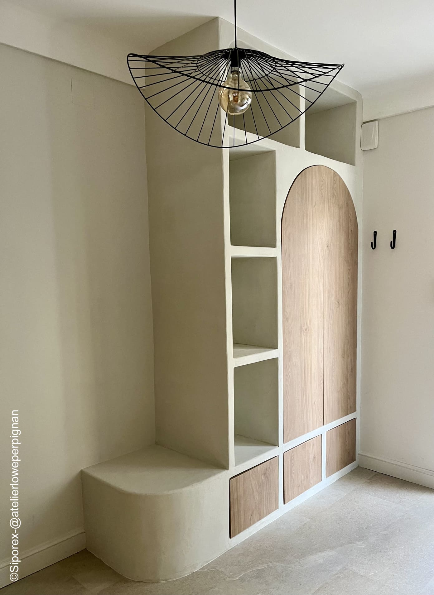 Fabriquer meuble d’entrée béton cellulaire