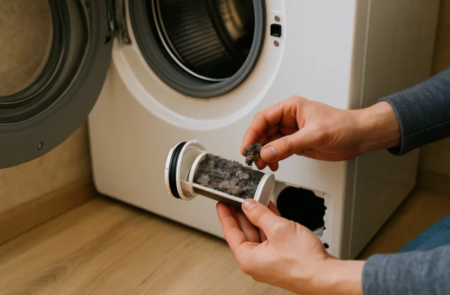 Pourquoi il faut vider le filtre de ton lave-linge tous les mois