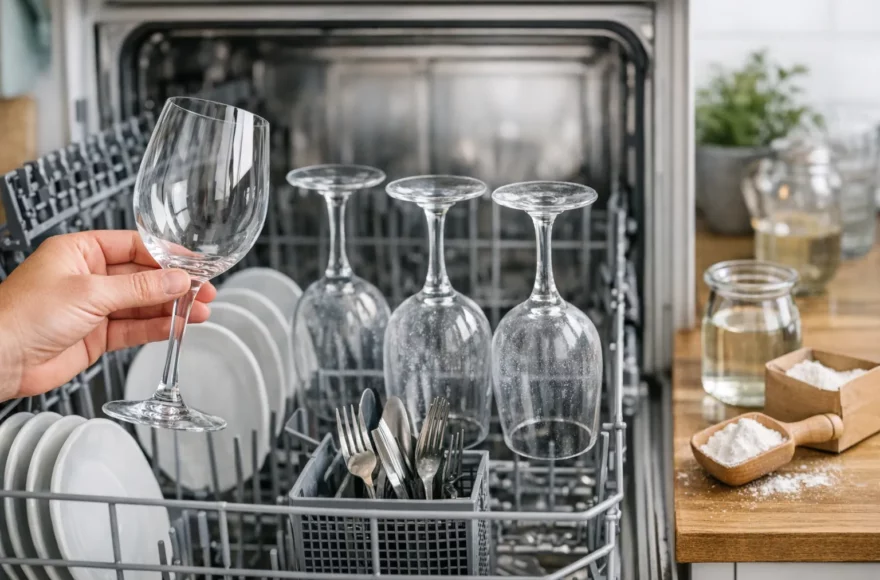 L’astuce pour éviter les traces blanches sur les verres au lave-vaisselle