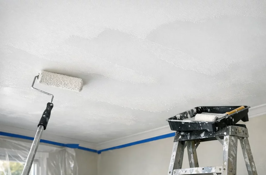 Comment éviter les traces de rouleau sur un plafond blanc