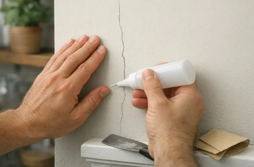 Comment réparer une fissure fine sans enduit ni peinture