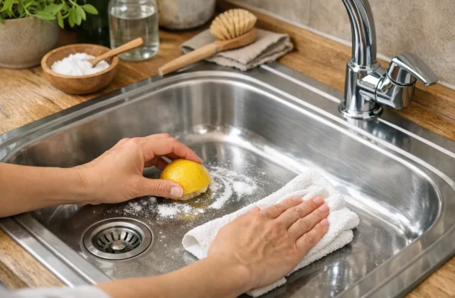 L’astuce pour faire briller un évier en inox sans produit chimique