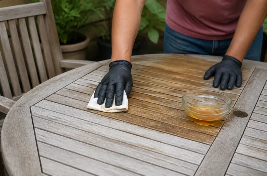 Cette astuce permet de récupérer un meuble décoloré par le soleil