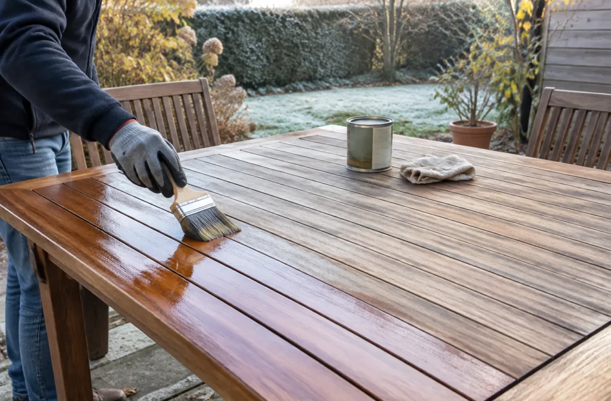 Comment protéger une table de jardin en bois sans la rentrer pour l’hiver